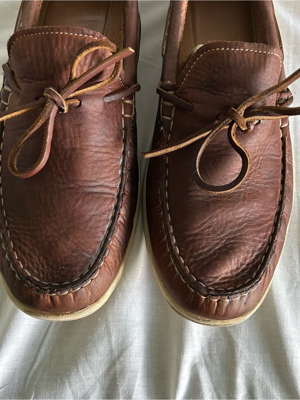 Men’s COLE HAAN Brown Leather Loafers Boat Shoes Moccasin-Style Size 11 - Picture 4 of 9